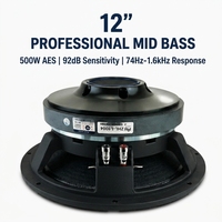 Haut-parleur PA professionnel de 12 pouces, 500 W RMS, bobine vocale de 100 mm, woofer robuste de 220 mm, métal, respectueux de l'environnement, son pour scène, club, concert