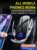 Nouvel arrivage de chargeur de voiture support de chargeur de voiture sans fil à charge rapide 15w supports de téléphone portable de voiture pour IP14/15