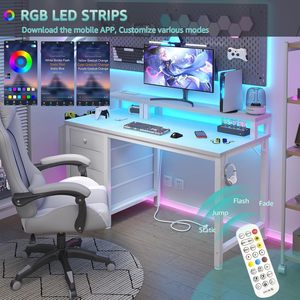 Oficina en casa dormitorio blanco <span class=keywords><strong>4</strong></span> cajones bolsa de almacenamiento cajón de tela soporte de Monitor Reversible Escritorio de Juegos de ordenador - Product Image 3