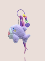 Porte-clés en peluche mignon en forme de requin, design anime, jouet en peluche à grande bouche, breloque cœur, pendentif de sac, doux, durable, portable