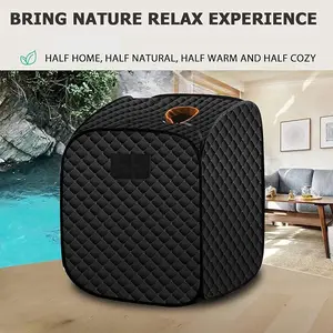 All-In-One Portable Gray 110V Sauna 1000W Remote Control 6 Min Rapid Heating 2.6L Ultimate Family Relaxation Shower Tent