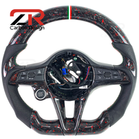 Volant en fibre de carbone forgé sur mesure pour Alfa Romeo Giulia Stelvio Quadrifoglio Veloce 2014-2020, style course