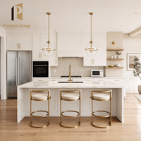 Armoires de cuisine en MDF, finition peinte, couleur personnalisée, projet de construction résidentiel pour toute la maison, armoires de cuisine