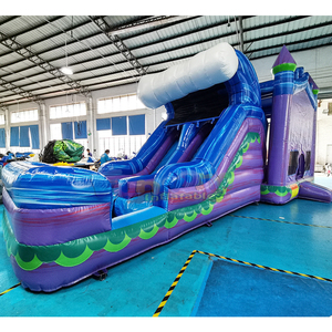 Castillo inflable morado para fiestas infantiles al aire libre, tobogán inflable comercial combinado para eventos - Product Image 2