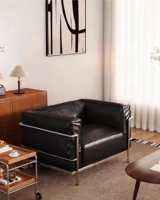 Fauteuil de loisirs moderne en cuir synthétique noir pour chambre d'hôtel de luxe, salon, bureau à domicile et salle à manger