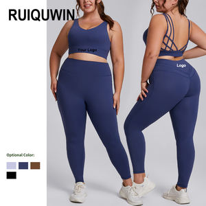 RUIQUWIN 2026 Ensemble de sport respirant et à séchage rapide, taille plus, personnalisé, ensemble de yoga et de fitness 2 pièces pour femmes - Product Image 1