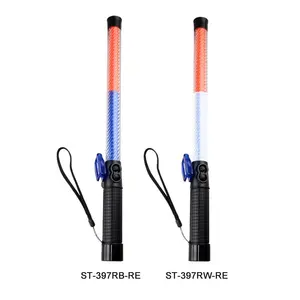 Multi-função LED Recarregável Batuta Batuta Tráfego Red & Blue PC Inquebrável Com Fundo Magnético