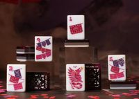 Ensemble de Mahjong d'Halloween Thème Fantôme Noir Tuiles Acryliques de Luxe Style Américain Design Squelette Cadeau de Fête Plateau de Jeu Vente en Gros