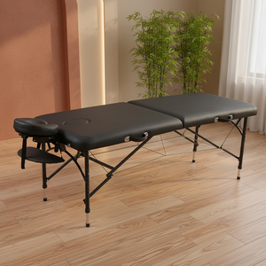 <span class=keywords><strong>Table</strong></span> <span class=keywords><strong>de</strong></span> <span class=keywords><strong>massage</strong></span> pliable en aluminium, directement <span class=keywords><strong>de</strong></span> l'usine, avec éponge haute densité, pieds réglables noirs, personnalisable pour les hôtels et les salles <span class=keywords><strong>de</strong></span> sport - Product Image 3
