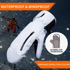 Sarung Tangan Ski Tahan Lama Hangat Terbaik Produsen Sarung Tangan Mobil Salju Snowboarding Kulit Isi Asli Tahan Air
