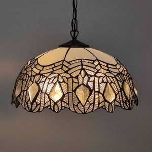 Lámpara Tiffany Decorativa LongHuiJing de 16 Pulgadas, Lámpara de Vidrio con Pantalla de Glicinia, Lámpara Colgante para Decoración de Sala de Estar - Product Image 3