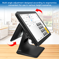 Logiciel de point de vente (POS) 15'' Système de point de vente pliable Terminal de point de vente 15,6'' Écran tactile double Caisse enregistreuse Matériel Tout-en-un Systèmes de point de vente