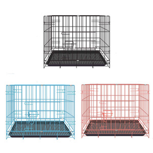 Jaula Plegable de Metal para Perros con Puertas Individuales y Dobles, Diseño de Malla Sólida Transpirable, Bandeja de Plástico Grande para Uso en Interiores/Exteriores - Product Image 2