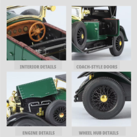 Modèle de voiture classique Phantom Generation à l'échelle 1/24 en alliage, pièce décorative de collection avec son et lumières, fonction de recul