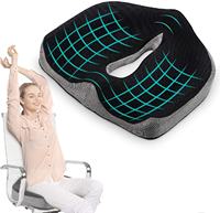 Coussin de siège ergonomique en mousse à mémoire de forme respirante à centre creux pour soulagement du coccyx, idéal pour chaise de bureau, voiture et fauteuil roulant