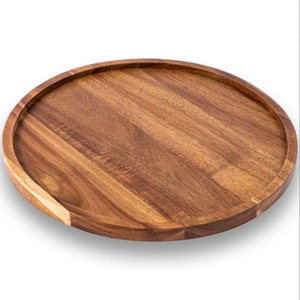 Planche à découper en bois d'acacia, assiette ronde pour pain, plateau à fromage, steak, pizza, plat peu profond, utilisation en cuisine - Product Image 5