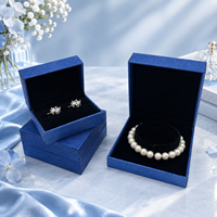 Boîte à bague en velours personnalisée avec logo |   Boîte cadeau de luxe pour bijoux de mariage et de fiançailles, faible MOQ