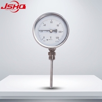 Termometer Bimetal Dial Pointer 4 Inci/100mm Baja Tahan Karat 304 Akurasi 1,5% Termometer Bimetalik Pemasangan Bawah atau Belakang