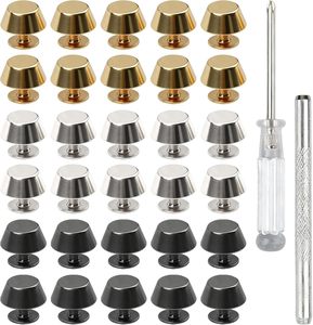 Handbag Purse Feet PCS Handbag Nailhead <b>Brass</b> Studs Screw Back Feet With Screwdriver Hole Puncher Alloy Flat Handbags Studs <b>Nail</b> - Product Image 1