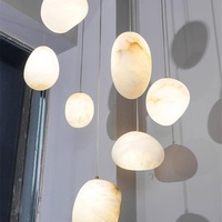 Lustre en albâtre de haute qualité Espagne Designer Duplex pour escalier salon Restaurant magasin de vêtements éclairage disponible moyen