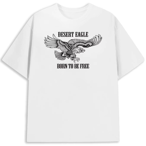 Desert Eagle Born To Be Free T-shirt à col rond avec motif d'aigle pour hommes et femmes - Product Image 1