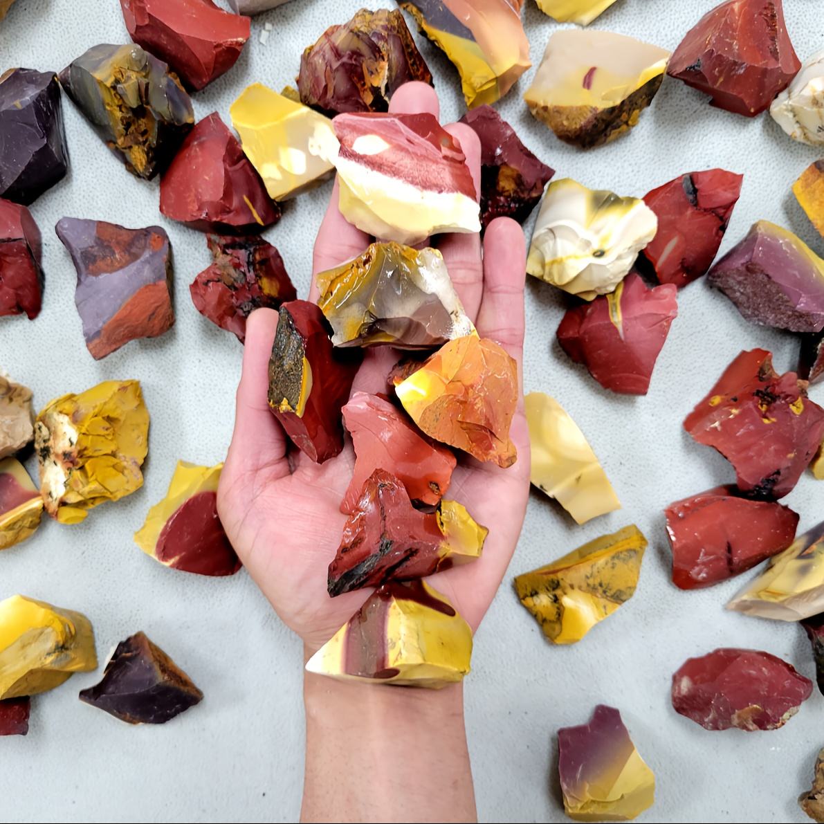 Pierre brute de jaspe Mookaïte