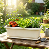Jardinière carrée de haute qualité pour balcon, grande jardinière rectangulaire en plastique pour l'extérieur, pour les légumes