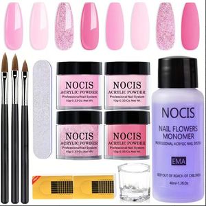 Poudre acrylique cristalline 4 couleurs avec kit d'outils de brosse à cristaux pour extension d'ongles en acrylique, sculpture d'ongles 3D, manucure DIY en salon - Product Image 2