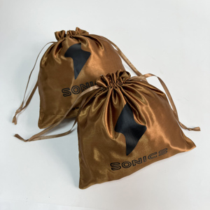 Wholesale Custom Logo Satin Drawstring Dust Bag <b>Wig</b> Hair Packaging Slik Satin Pouch Bag for Jewelry Gift Packaging - Product Image 6