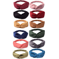 Bandeau élastique en tricot de style européen-américain pour femmes, couleur unie, 25x6cm, pour le yoga, le sport, le lavage du visage, vente en gros