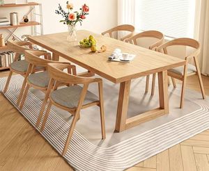 Log Wind All Solid Wood Dining Table <strong>Pine</strong> Household Small-sized Dining Table <strong>Desk</strong> Integrated Living Assembled - Product Image 3