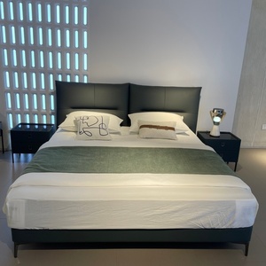Personalizada de alta calidad suave cómodo muebles de dormitorio estilo moderno tapizado cama de tela de lujo cama de matrimonio - Product Image 3