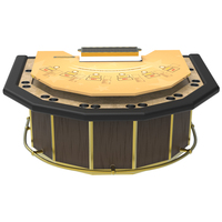Table de jeu de poker et de Blackjack de luxe professionnelle en bois antique, personnalisable, de qualité casino, demi-ronde, pour la vente en gros