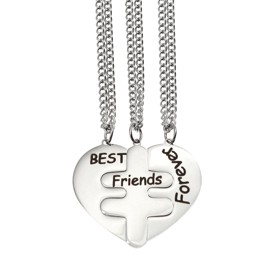 Best Friend Forever Necklace Stainless Steel 3 Sisters Ladies Jewelry Exquisite Graduation Season Homecoming Clothing Gift