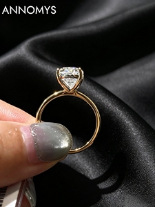 <span class=keywords><strong>Bague</strong></span> de fiançailles en moissanite 3 carats de luxe léger, argent S925 plaqué or 18 carats, couleur D VVS1, grande <span class=keywords><strong>bague</strong></span> de promesse de mariage pour <span class=keywords><strong>femme</strong></span> - Product Image 4