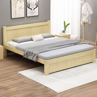 Ensemble de meubles de chambre à coucher personnalisé, design moderne multifonctionnel, cadre de lit double en bois massif, sommier de lit grand format avec tiroir