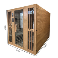 Sauna Kayu Solid Elektrik Modern Besar untuk Banyak Orang dengan Panel Kontrol Komputer untuk Relaksasi, Penggunaan di Gym & Taman