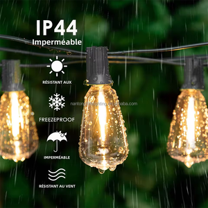 <span class=keywords><strong>Guirnalda</strong></span> de luces solares de 10M, 25 pies, 50 pies, con bombilla de filamento Led ST38, <span class=keywords><strong>guirnalda</strong></span> de festón de PVC para decoración de patio, fiesta y jardín - Product Image 2