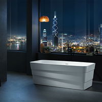 Prix d'usine Baignoire autoportante contemporaine en acrylique Grand massage de surface solide de luxe pour salle de bain intérieure Utilisation en appartement