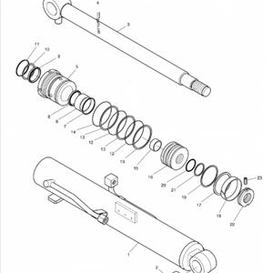 Cilindro de Pluma para Excavadora Belparts Doosan Dx60-9c, Cilindro Hidráulico DX60R, Conjunto de Cilindro Hidráulico K1028034A K1028034B - Product Image 6