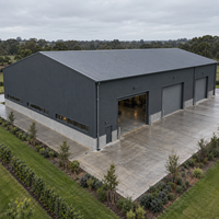 Entrepôt préfabriqué en structure métallique, bâtiment d'atelier métallique résistant aux intempéries, installation de distribution logistique industrielle