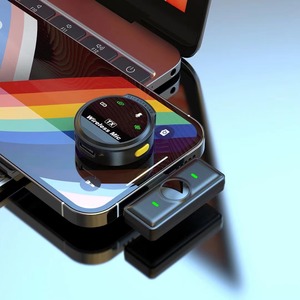 J6 Xách Tay <span class=keywords><strong>Mini</strong></span> Tiếng Ồn Hủy Bỏ Không Dây Lavalier <span class=keywords><strong>Microphone</strong></span> Từ Cổ Áo Clip Ve Áo Mic Cho Android Và IOS - Product Image 3