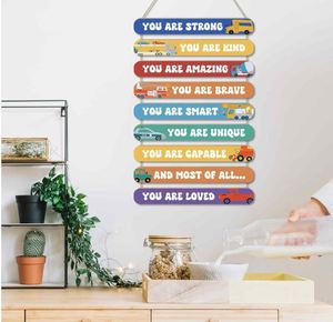 Inspirational Xây Dựng Xe Tường Nghệ Thuật Trang Trí Nội Thất Bé Trai Phòng Trẻ Em Phòng Chơi Phòng Ngủ Cửa Treo Gỗ Dấu Hiệu Bằng Gỗ Mảng bám - Product Image 3