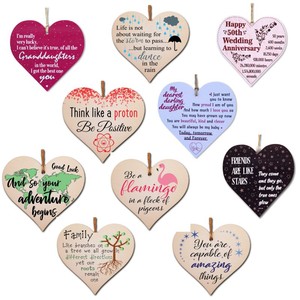 Placa de Madera Hecha <span class=keywords><strong>a</strong></span> <span class=keywords><strong>Mano</strong></span> con Forma de Corazón <span class=keywords><strong>para</strong></span> Colgar, Recuerdo Romántico Perfecto <span class=keywords><strong>para</strong></span> <span class=keywords><strong>tu</strong></span> <span class=keywords><strong>Novio</strong></span> o Novia - Product Image 2