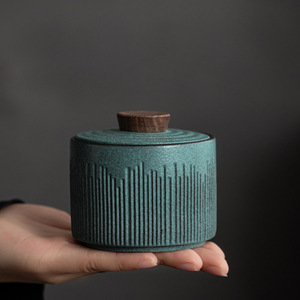 Mini boîte à thé en céramique de 150 ml, portable, pour les voyages en plein air, avec un design classique, pour le rangement dans la cuisine, pot à sucre - Product Image 1