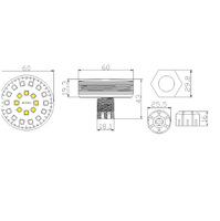 Éclairage de manège RVBW 60mm à LED Cabochon IP65 E14 à démarrage automatique, personnalisable pour parcs d'attractions, vente en gros