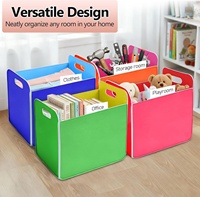 Panier de rangement en feutre coloré, lot de 6, pliable, en tissu, rectangulaire, avec poignée, pour organiser les vêtements, les livres, les jouets d'enfants