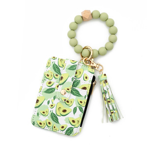 Silikon-Perlen-Armband mit Tiermotiven, PU-Leder, Quaste, Wasserdicht, Offener Verschluss, Kurz, RFID-Blockierung, ID-Kreditkartenhalter für Mädchen - Product Image 4