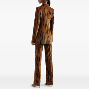 Ensemble <span class=keywords><strong>pantalon</strong></span> et blazer en <span class=keywords><strong>velours</strong></span> pour femmes de luxe, veste cintrée élégante, <span class=keywords><strong>pantalon</strong></span>, tenue formelle élégante, vêtements de bureau - Product Image 2