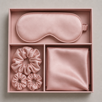 Ensemble de sommeil de luxe en soie de mûrier de qualité 6A, comprenant un masque pour les yeux en soie, un chouchou pour cheveux et une taie d'oreiller, doux, respirant et anti-âge, coffret cadeau pour le sommeil